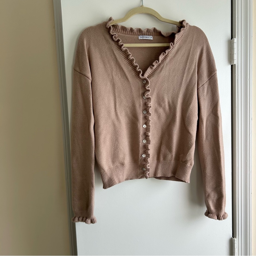 Boutique Ruffle Cardigan